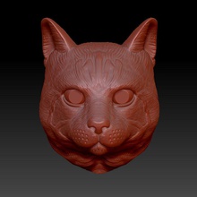 kedi başı modeli sanat 3d baş hayvan kitty Hayvanat Bahçesi tomcat şekil heykelcik heykel doğa headcat yazdırılabilir dekor predator heykeller 3d print model - Mito3D