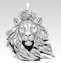 cat lion safari african king pendant jewel jewelry puma tiger wildcat detailed printable silver best top handmade chain cnc head fur wind pendants 3d print model - Mito3D