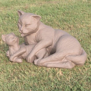 gato mãe bebê bate papo animal mignon fofa arte esculturas 3d print model - Mito3D