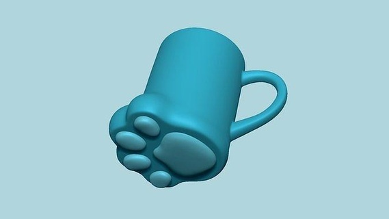 cat paw - cute creative mug stl cup printable pet animal collection collectible print printer paint drink art 3d print model - Mito3D