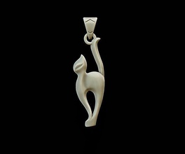 cat pendant miniature figurine figure statue statuette sculpture decoration art siamese kitty tiger lion leopard animal animals puppy dog fur shave jewelry pendants 3d print model - Mito3D