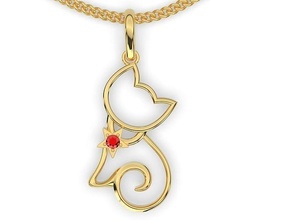 kedi kolye takı altın gümüş mücevher elmas sterlin moda güzellik yazdırılabilir düğün nişan Aşk hayvan 3d print model - Mito3D