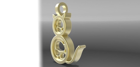 pingente gato jóias pingentes 3dprinting a moda os acessórios 3d print model - Mito3D
