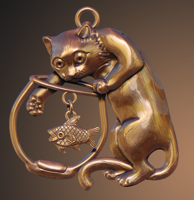 cat pendant 3d modelfashion beauty apparel jewelry necklace pendants 3D print model - Mito3D