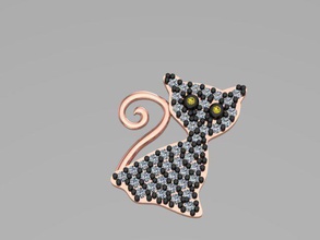 Katze Anhänger 62 Schmuck gold Silber Platin diamond brillant Edelstein gem Juwel ring Ohrringe Halsketten - Armband 3d print model - Mito3D