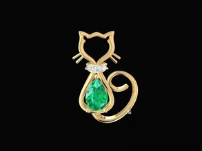 cat pendant women 277 jewelry fashion accessories gold diamond man men woman unisex design fengshui pendants 3d print model - Mito3D