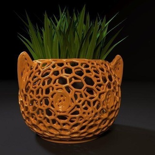 Katze Töpfe Kunst Vase Dekoration Container Haushaltswaren Natur 3d Drucken 3d print model - Mito3D