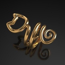 gato anillo joyería moda joya anillos 3d print model - Mito3D