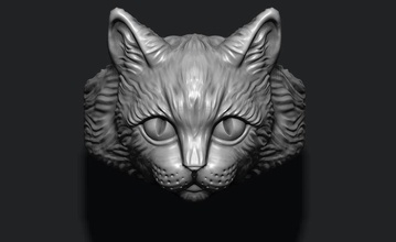 gato anillo la joyería joya naturaleza plata zbrush el esmalte amur cat de los mamíferos kitty a gatos siamés manchada tiger león leopardo animal cachorro pelaje anillos 3d print model - Mito3D