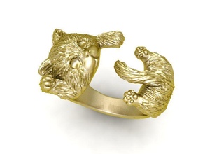 cat ring 1752 jewelry fashion accessories gold diamond design fengshui rings 3d print model - Mito3D