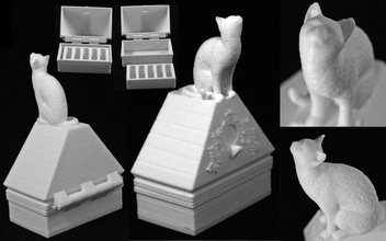 chat de boîte d'anneau bijoux l'anneau la cat d'oiseaux bluebird ringbox charnière support gratuit défi d'autres à 3d print model - Mito3D