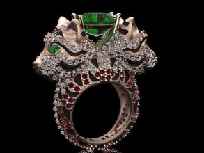 Katze-ring-Druck-Modell Schmuck gold cat Tier Damen-ring Mode-ring Juwel Diamant-ring shayeste design drucken ring Silber kitty sterling bedruckbar ist cad zbrush engagem engagement Ringe 3d print model - Mito3D