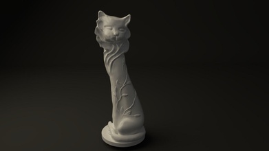 cat sculpture art animal pet zoo statue miniature 3d printing figure sculptures 3d print model - Mito3D