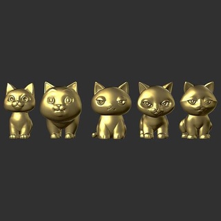 gatto impostato gatti giocattolo giocattoli animale carattere gattino cartone animato carina Giochi 3d print model - Mito3D