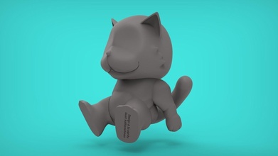 chat séance jouet amusement toon dessin animé art d'art designer mignonne Facile DIY Plastique Jeux jouets animal 3d print model - Mito3D