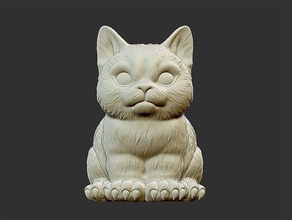 gato sentado mascota animal mamífero estatua escultura decoración ornamento lindo bebé encantador enojado pelaje dibujos animados Arte esculturas 3d print model - Mito3D