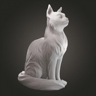 kedi oturma hayvan doğa Evcil Hayvan heykelcik memeli 3d model baskı Yazdır Sanat heykeller 3d print model - Mito3D