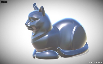 gato sentado cat animais naturalista 3d imprimíveis kitty a arte esculturas 3d print model - Mito3D