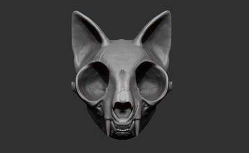 gatto cranio 3d stampa maschera testa natura animale animali scultura zbrush figura anatomia design moda corvo cane arte sculture 3d print model - Mito3D