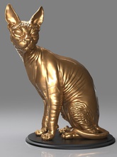 kedi sphynx hayvanlar memeli yerli fbx gerçekçi poli düşük hayvan doğa oyun hazırlığı sanat heykeller 3d print model - Mito3D