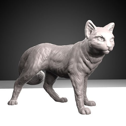 gato pie soportes animal naturaleza mascota estilizado escultura esculpir estatuilla recuerdo impresión 3d modelo imprimible Arte esculturas 3D print model - Mito3D