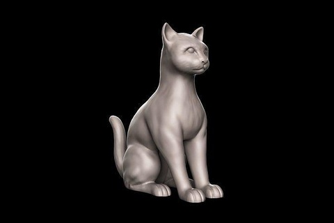 gatto statua arte animali felini mammifero gattino animale domestico 3d Stampa scultura figurine natura selvaggio miniatura arredamento design sculture 3d print model - Mito3D