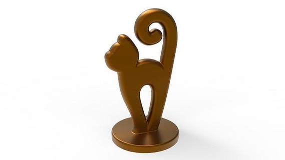 gatto statua base animale stampa scolpire scultura arte sculture 3d print model - Mito3D