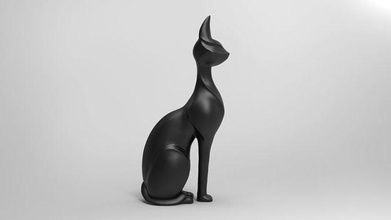 gato estatua stl arte egipto decoración hogar casa figura estudio 3d print model - Mito3D