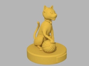 gato cuerda miniatura pasatiempo Arte decoración bricolaje diy 3d print model - Mito3D