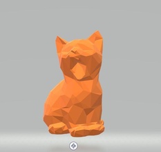gato bocejos poli catlowpoly natureza gatinha animal gatinho felino kot jogos arte estátua escultura brinquedos 3d print model - Mito3D