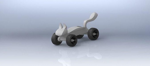 catauto toy cat on wheels fun child game wheel games toys 3d print model - Mito3D