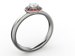 catedral anillo de halo chrome metálico acero 3dprint la joyería freelancer los anillos 3d print model - Mito3D