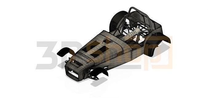 caterham super 7 body parts chassis car racing british classic race lotus sport vehicle speed science engineering 3d print model - Mito3D