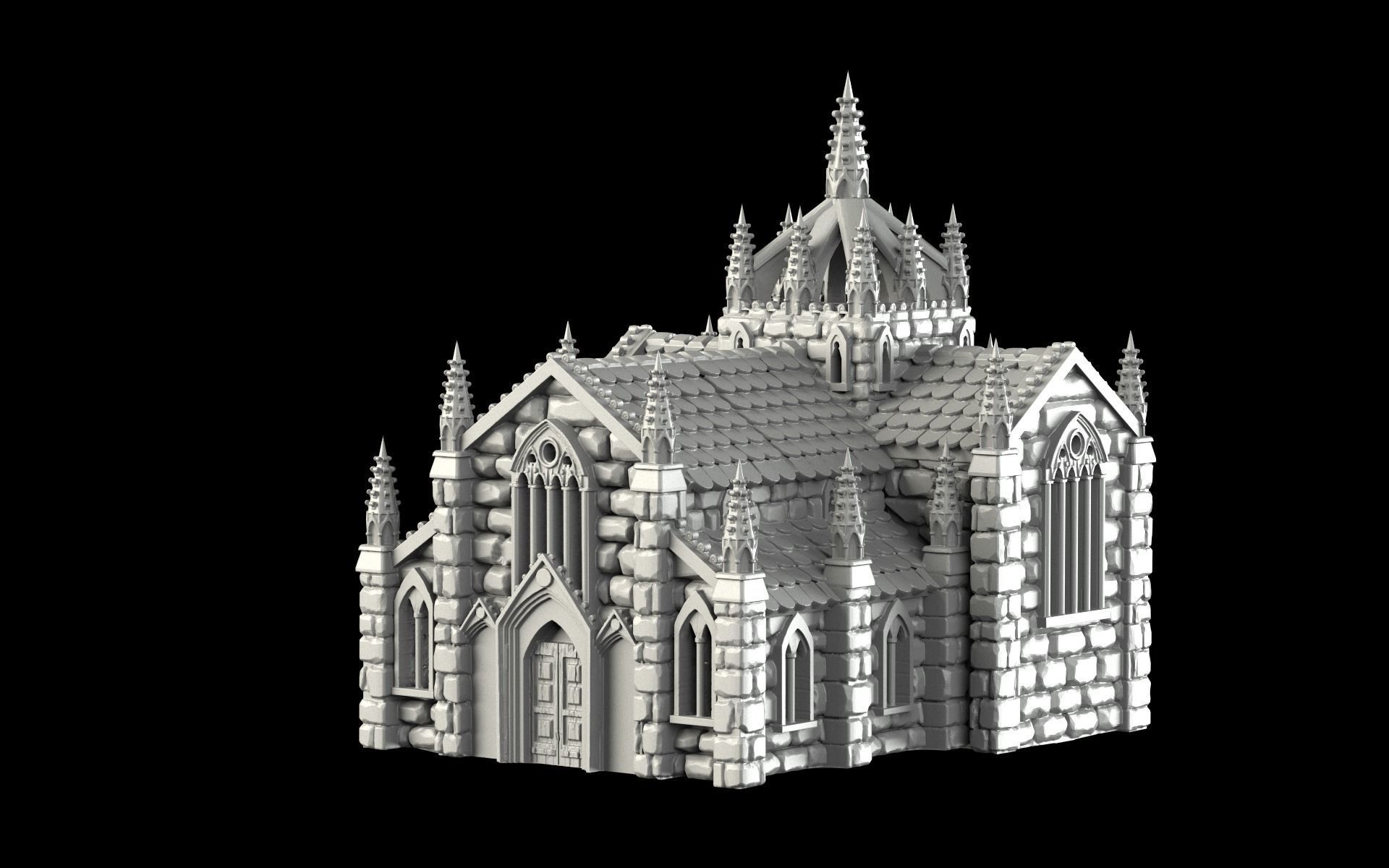 katedral gotik kilise ortaçağa ait kale din kadın notre edinburgh anıt saray bina senaryo manzara baskı fantezi savaş oyunu warhammer aksesuarlar oyun oyunlar oyuncaklar 3D print model - Mito3D