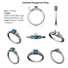 Katedral nişan yüzüğü tüm boyutları takı yüzük solitaire 3d print model - Mito3D