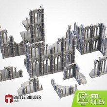 cathedral ruins warhammer 40k terrain battle builder tech church architecture space marine weapon mad star wars tower city future steel old building games toys game accessories 3d print model - Mito3D