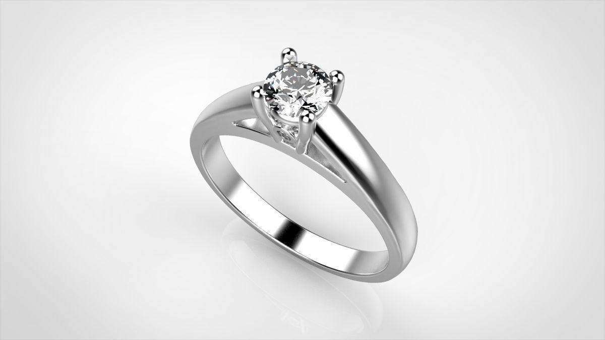 la catedral de solitario anillo compromiso joyería solitaire 3d modelo impresión los anillos 3D print model - Mito3D