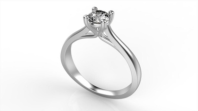 cathedral solitaire ring jewelry engagement diamond jewellery gold rings 3d print model - Mito3D