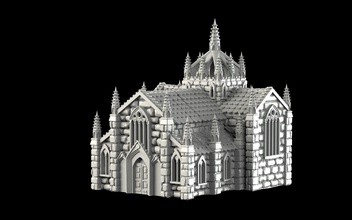 cathedral gothic church medieval castle religion dame notre edinburgh monument palace building scenario scenic printing fantasy wargame warhammer accessories game games toys 3d print model - Mito3D