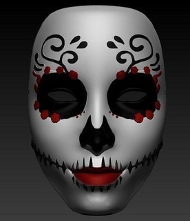 catrina masque Halloween Mexique art squelette crâne morte fille mexicain sculptures 3d print model - Mito3D