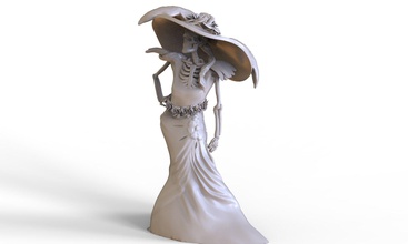 la catrina dia de tot tote mexiko kultur statue skulptur skelett schädel halloween grusel grab gruslig unheimlich kunst skulpturen 3d print model - Mito3D