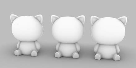 chats couleurs personnage chat squishy jouet mignonne 3d impression modèle drôle yeux animal compagnie jeux jouets 3d print model - Mito3D