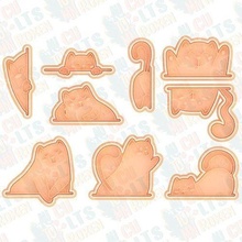 cats cookie cutter set of 9 stamp cookies cook home kitchen cutters dining house cat animal pet dog farm pets 3d print model - Mito3D
