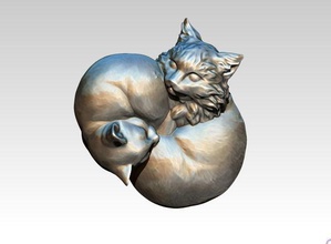 cats couple cat love cupid woman girl jewelry printable cnc pendant necklace mold heart sweetheart sleeping high cool modern pendants 3d print model - Mito3D