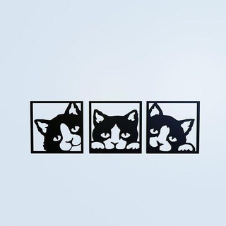gatti parete arredamento interni casalinghi 3dprint arte illustrazione Casa architettura laser animale stampabile metallo 2dart cnc telaio gatto carina 3d print model - Mito3D