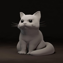 cattywampus chat animal sculpture chaton jouet 3dprint zbrush art sculptures 3d print model - Mito3D