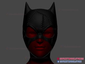 catwoman helmet dc comic cat woman human batman joker halloween mask cosplay wonder superman dark knight gotham games toys 3d print model - Mito3D