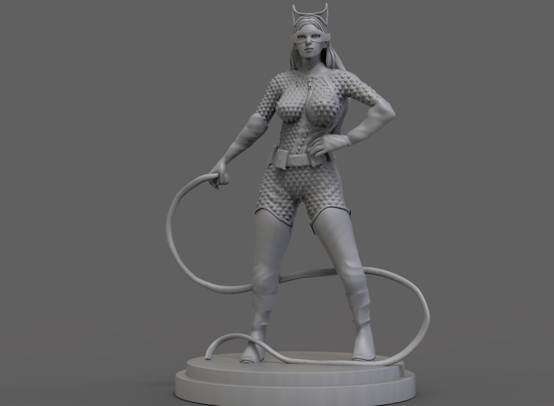 mulher gato escultura batman palhaço estátua estatueta pedra heroi natureza corpo arte esculturas 3D print model - Mito3D