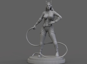 catwoman scultura donna gatto batman burlone statua figurina calcolo eroe natura corpo arte sculture 3d print model - Mito3D