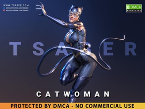 catwoman statue dc objets collection batman bandes dessinées héros scélérat bd personnage scifi fantaisie femelle femme dessin animé ennemi art sculptures 3d print model - Mito3D